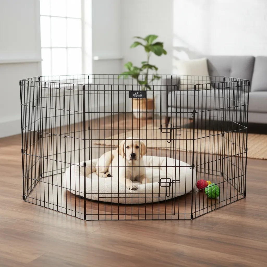 Corral Mascotas Metálico De 63x62cm X 6 Piezas Trae Puerta