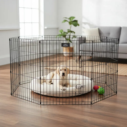 Corral Mascotas Metálico De 63x62cm X 6 Piezas Trae Puerta
