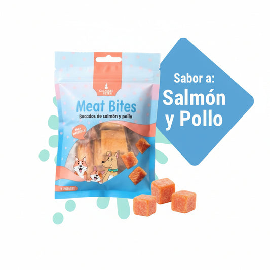 Meat bites bocados de salmon y pollo